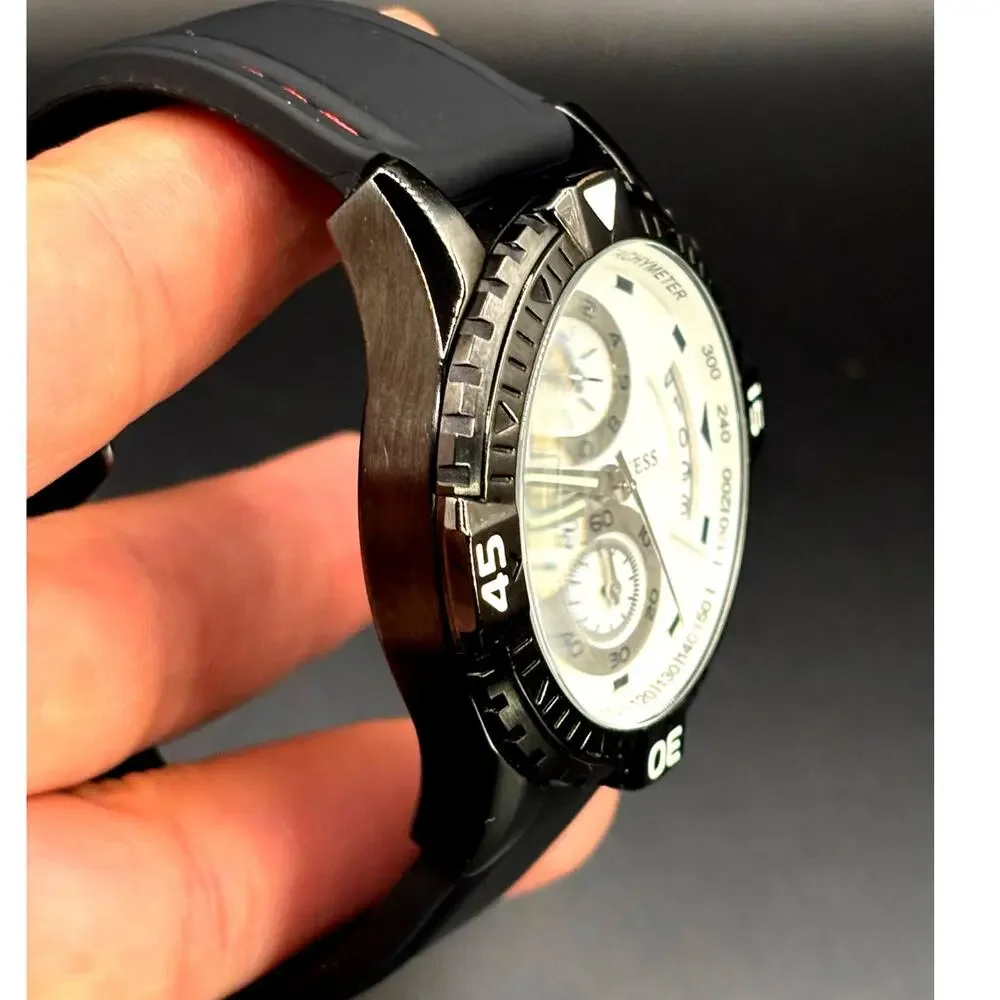 Guess Chronograph U15067G1 Men’s Black White Watch 45mm